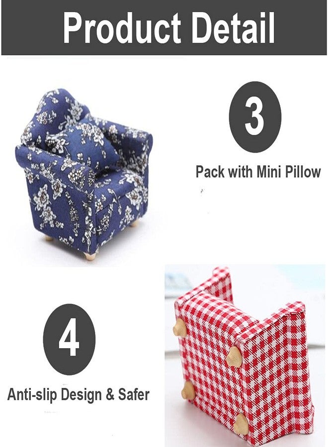 KnocKconK Hamster Mini Cotton Sofa Chair, Small Animal Blue Red Bed Cozy with Pillow, Cage Decor Photo Toys, Relax Habitat House Accessories, Sleep Pad Rest Nest for Hamster, Mice, Rat. - Image 4